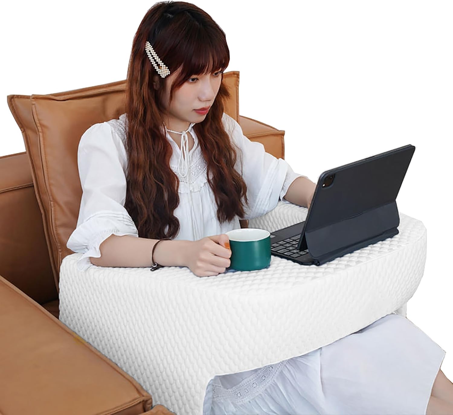 Memory Foam Reading Pillow with Arm Rest - Comfort & Support