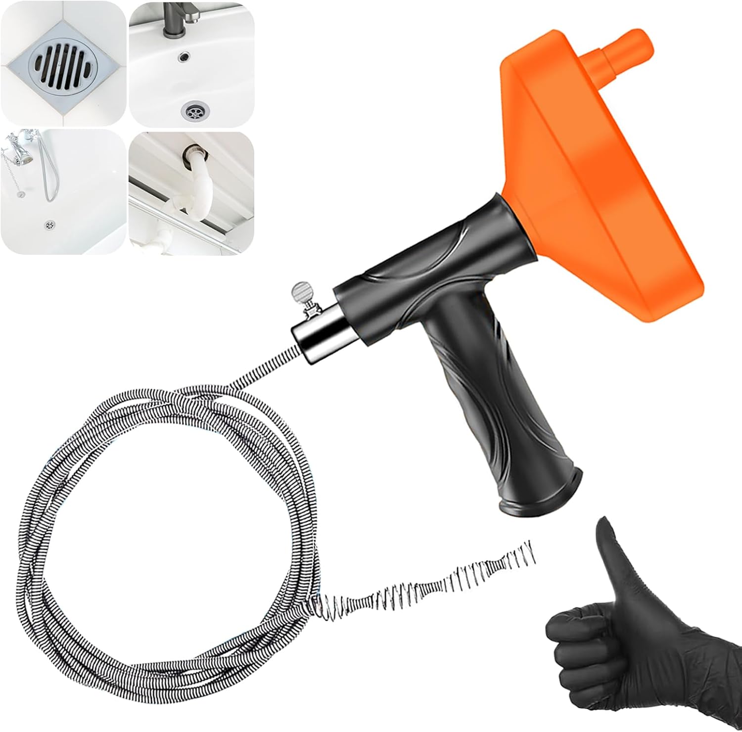 Drain Snake Auger 33 Ft Tool for Effective Clog Removal