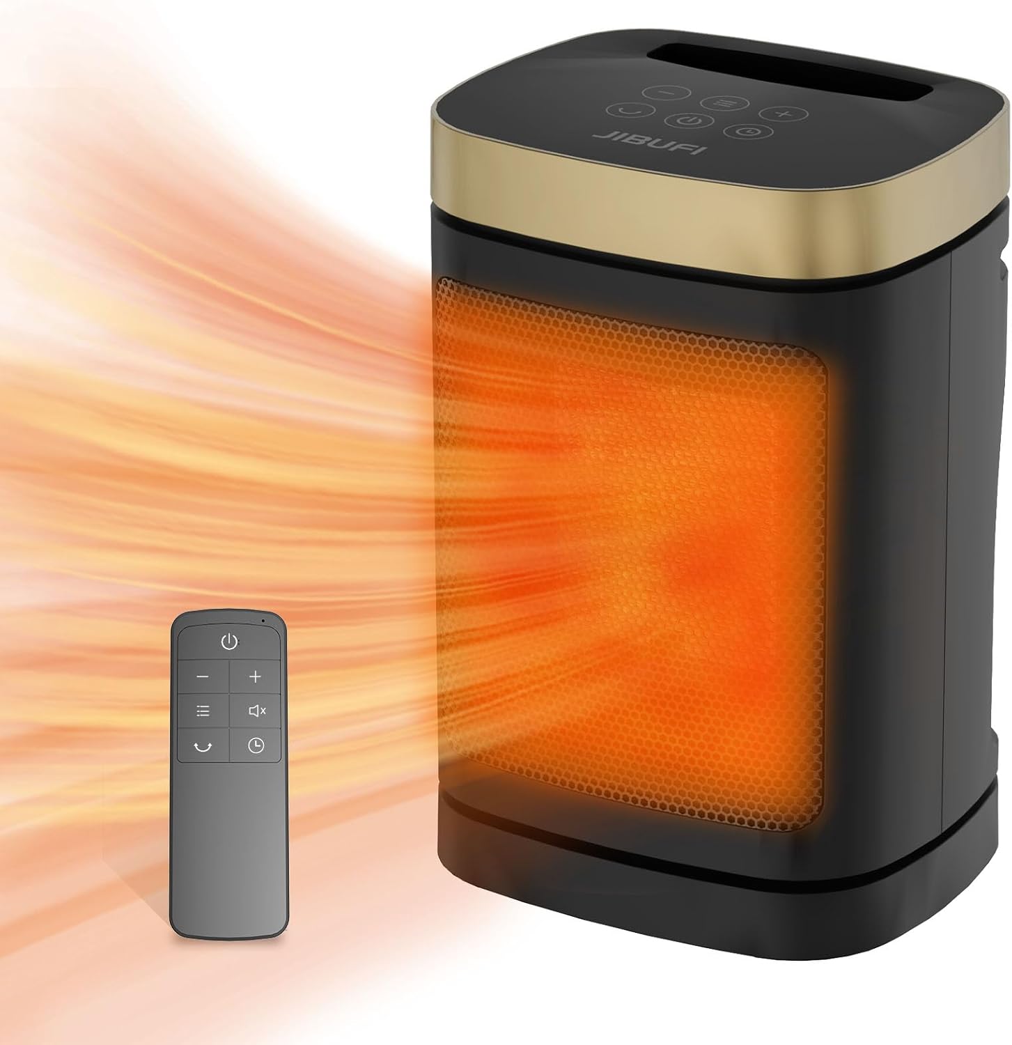 1500W JIBUFI Portable Heater - 70 Rotating, Remote Control