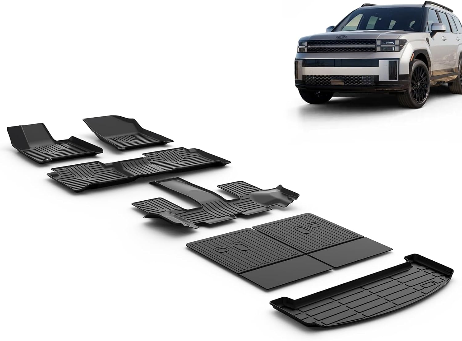 Custom Fit Floor Mats for 2024 2025 2026 Hyundai Santa Fe Hybrid