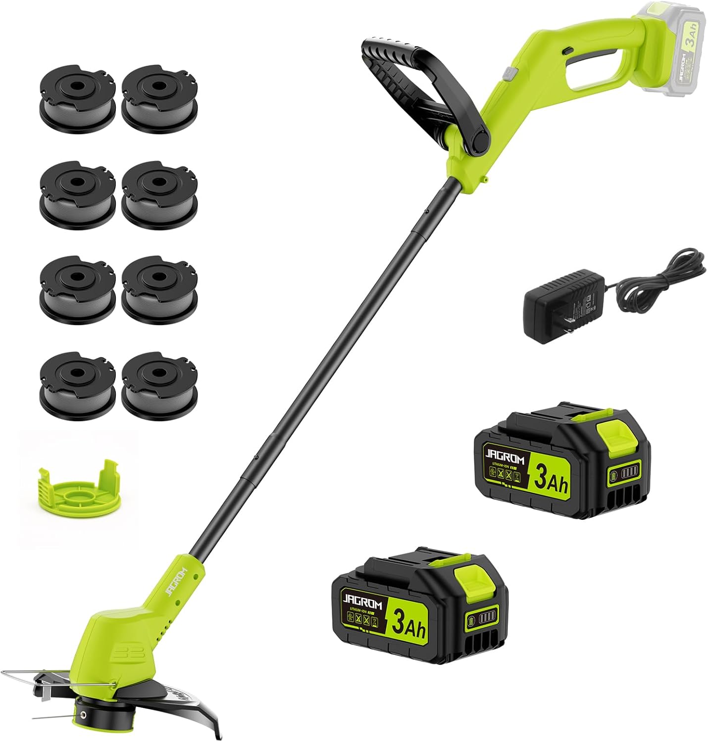 21V Cordless String Trimmer with 2 Batteries for Lawn Care