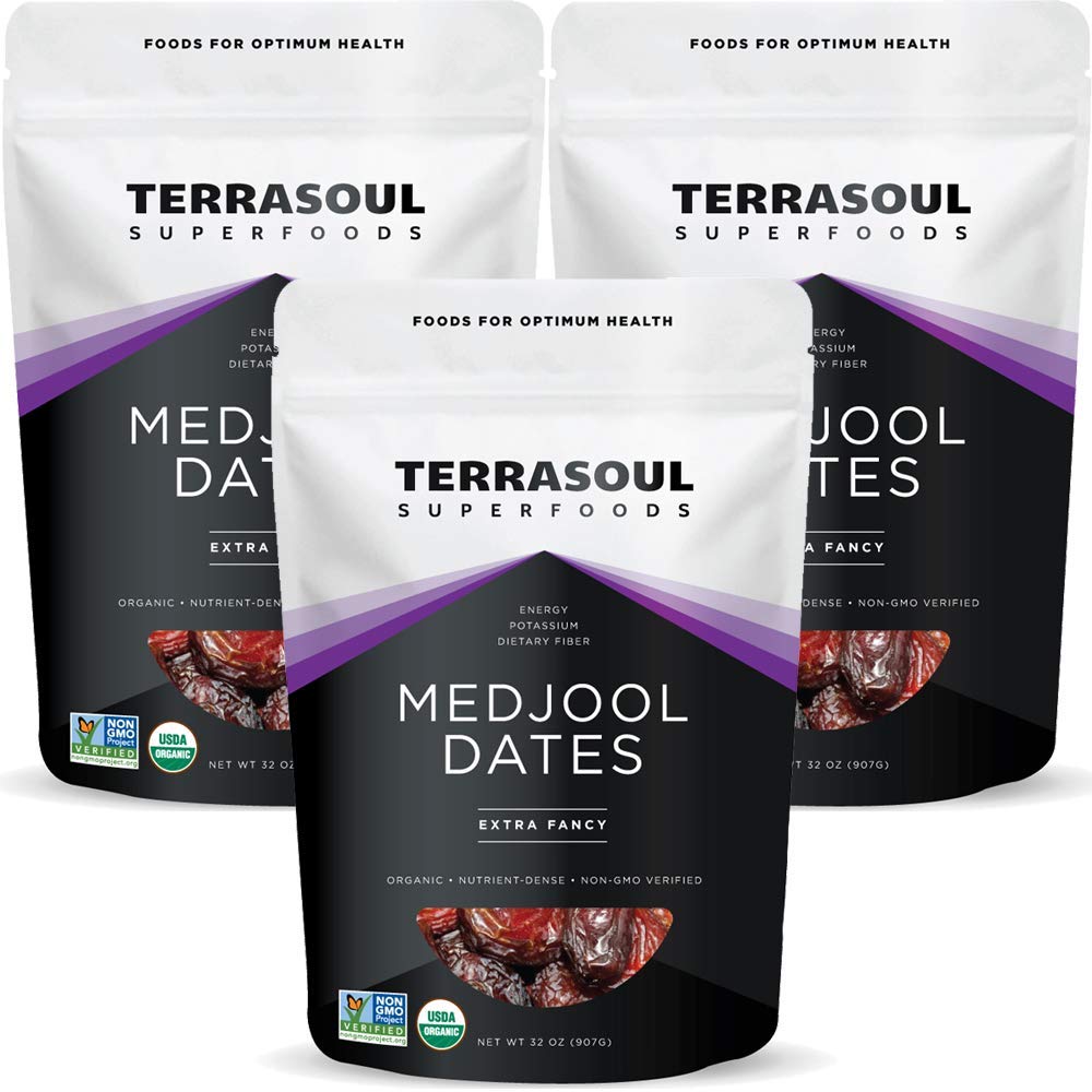 Organic Medjool Dates - Soft Chewy Texture, Sweet Caramel Flavor