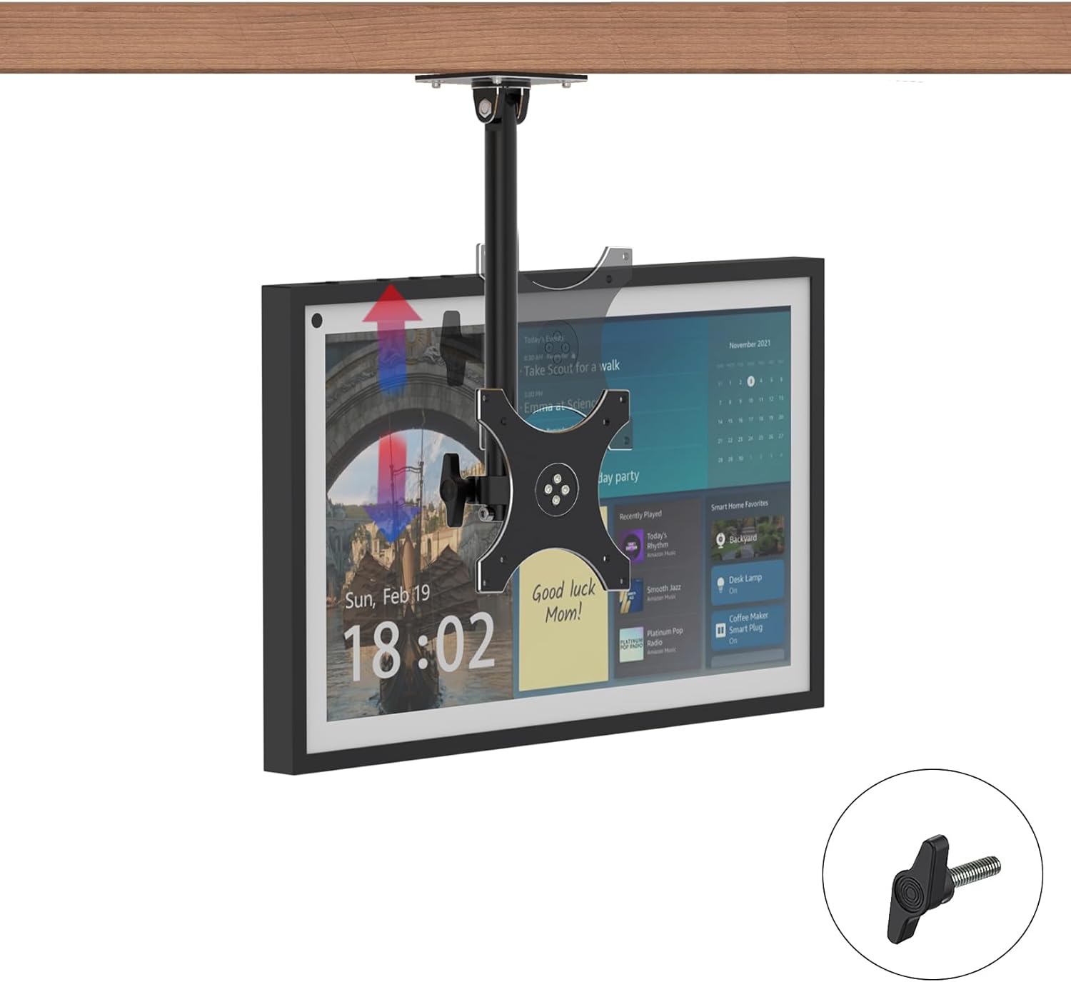 Under Cabinet Mount for Echo Show 15 with Height Adjustment