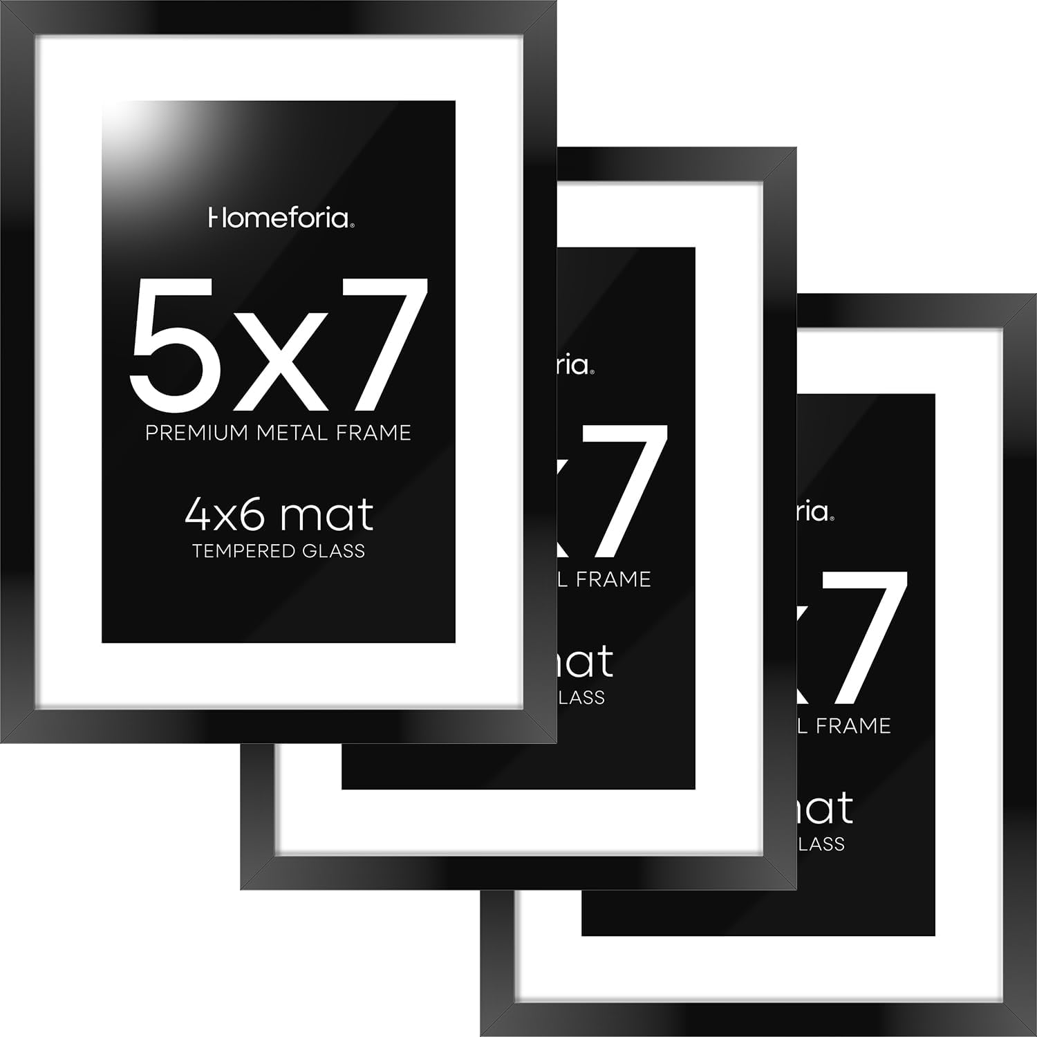 High End 5x7 Picture Frame Set of 3 for Modern Decor