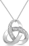 18K Gold Over Sterling Silver Diamond Knot Pendant Necklace - Elegant