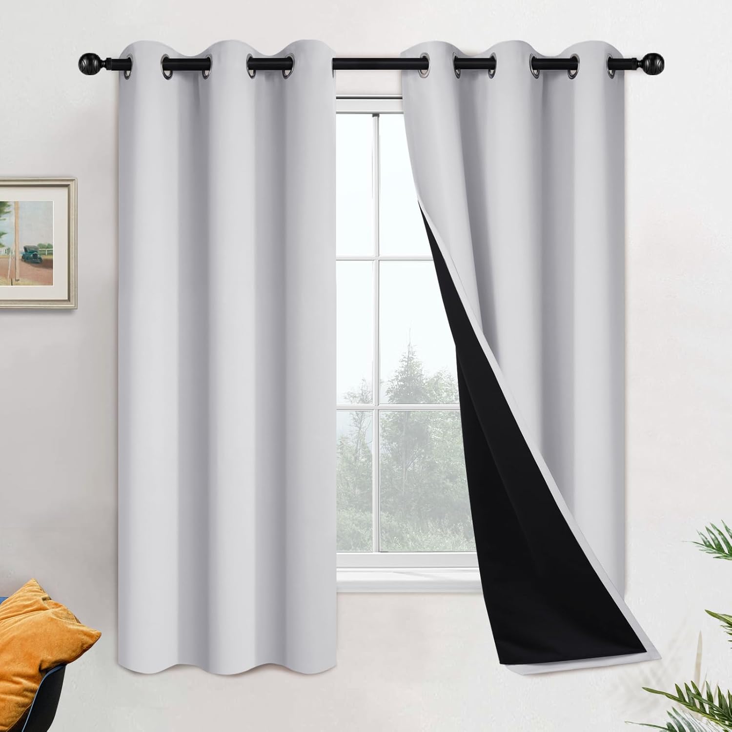 Yakamok 100% Blackout Curtains for Bedroom - Thermal Insulated