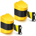 Black Yellow Retractable Wall Barrier 16.4 ft Magnetic - 2 Pack