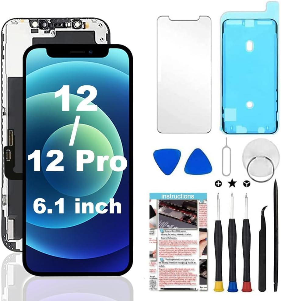 iPhone 12/12 Pro Screen Replacement Kit for 6.1 inch Devices