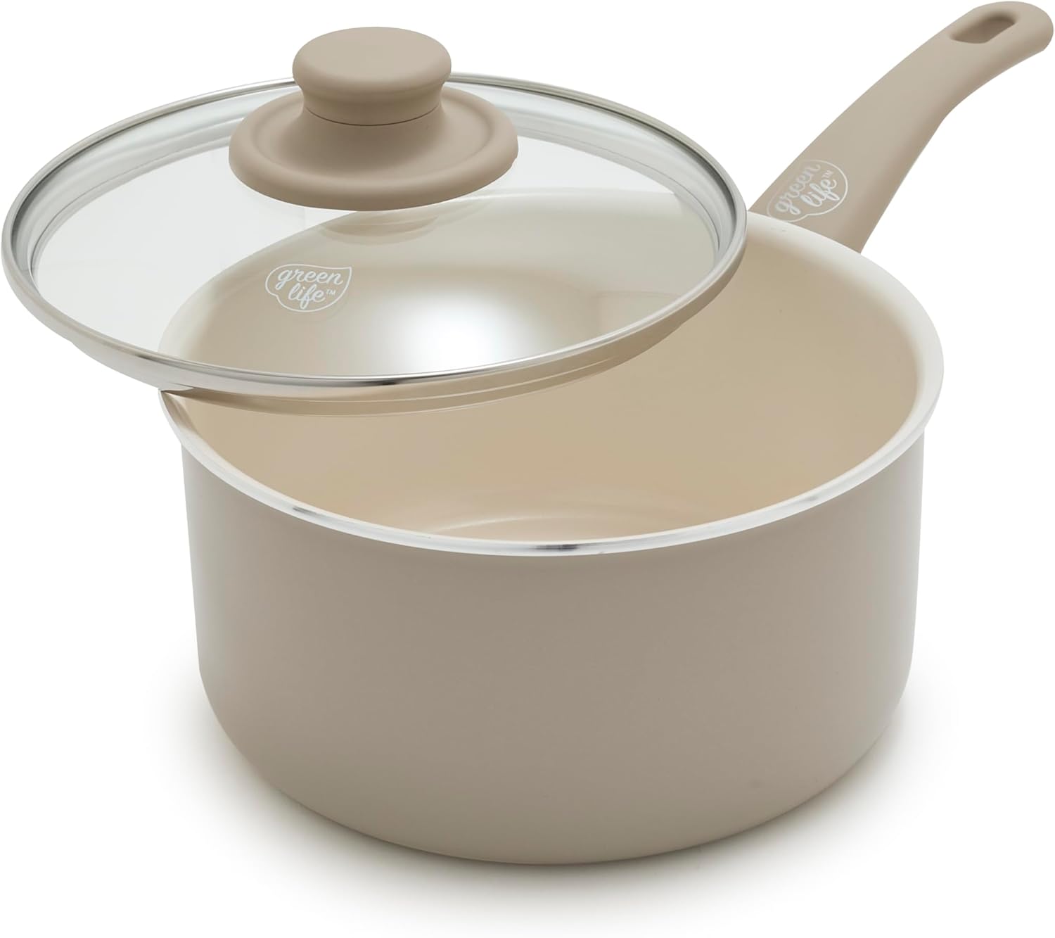 2 Quart Ceramic Nonstick Saucepan with Lid for Easy Cooking
