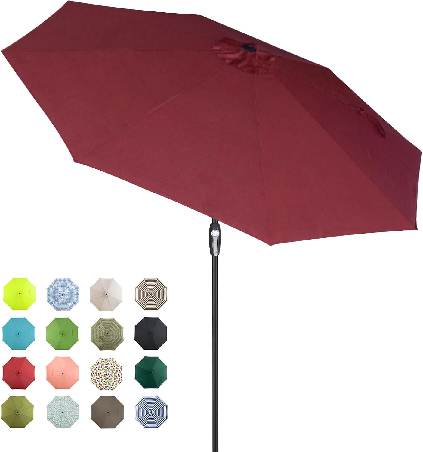 Tempera Patio Market Outdoor Table Umbrella with Auto Tilt