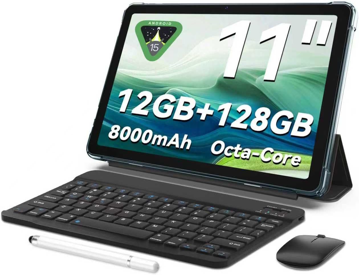 Tablet 11 inch Android 15 with 12GB RAM and 128GB Storage