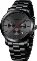 CRRJU Luxury Stainless Steel Chrono Watch