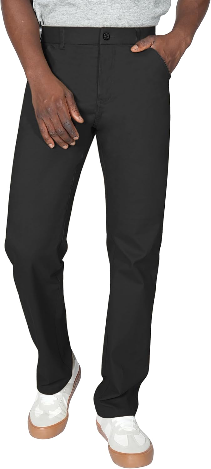 Plaid&Plain Men's Khaki Pants for Comfort and Style
