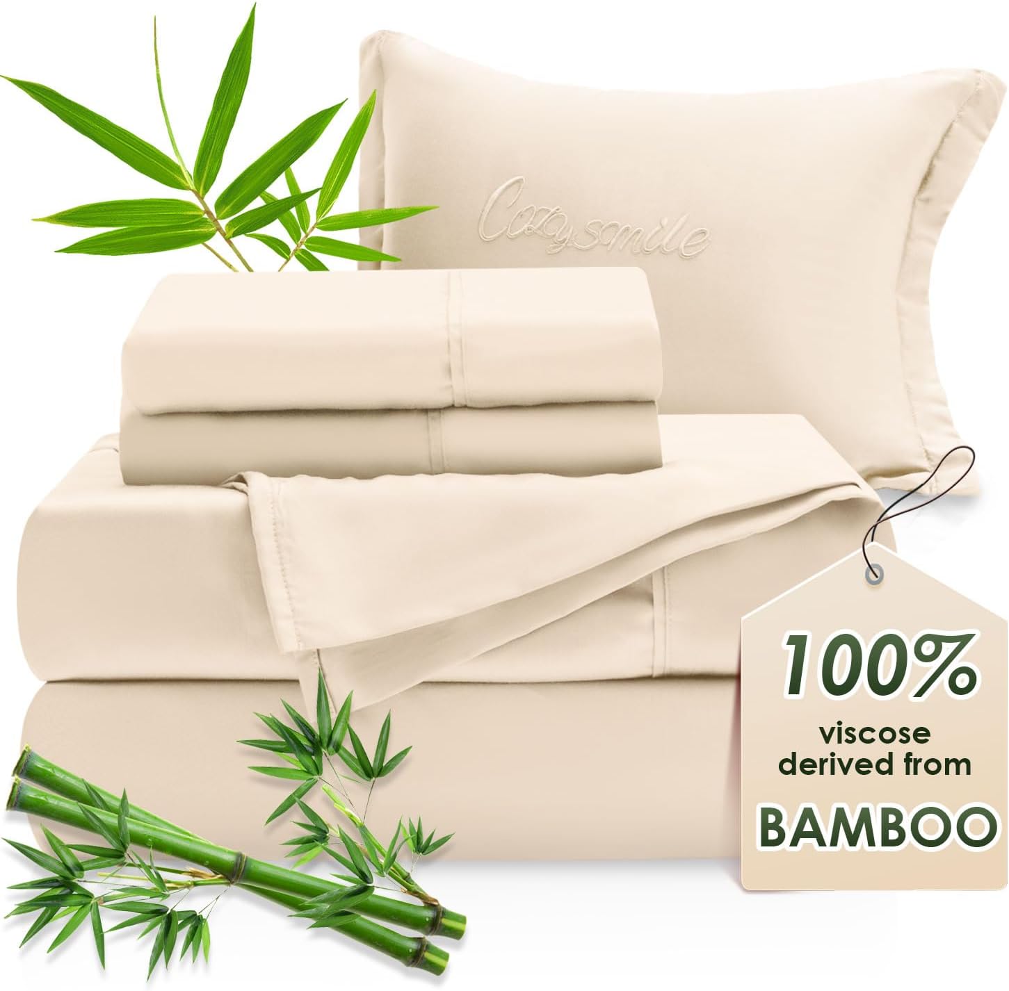 Luxury Sheets 100% Viscose Derived from Bamboo for Comfort