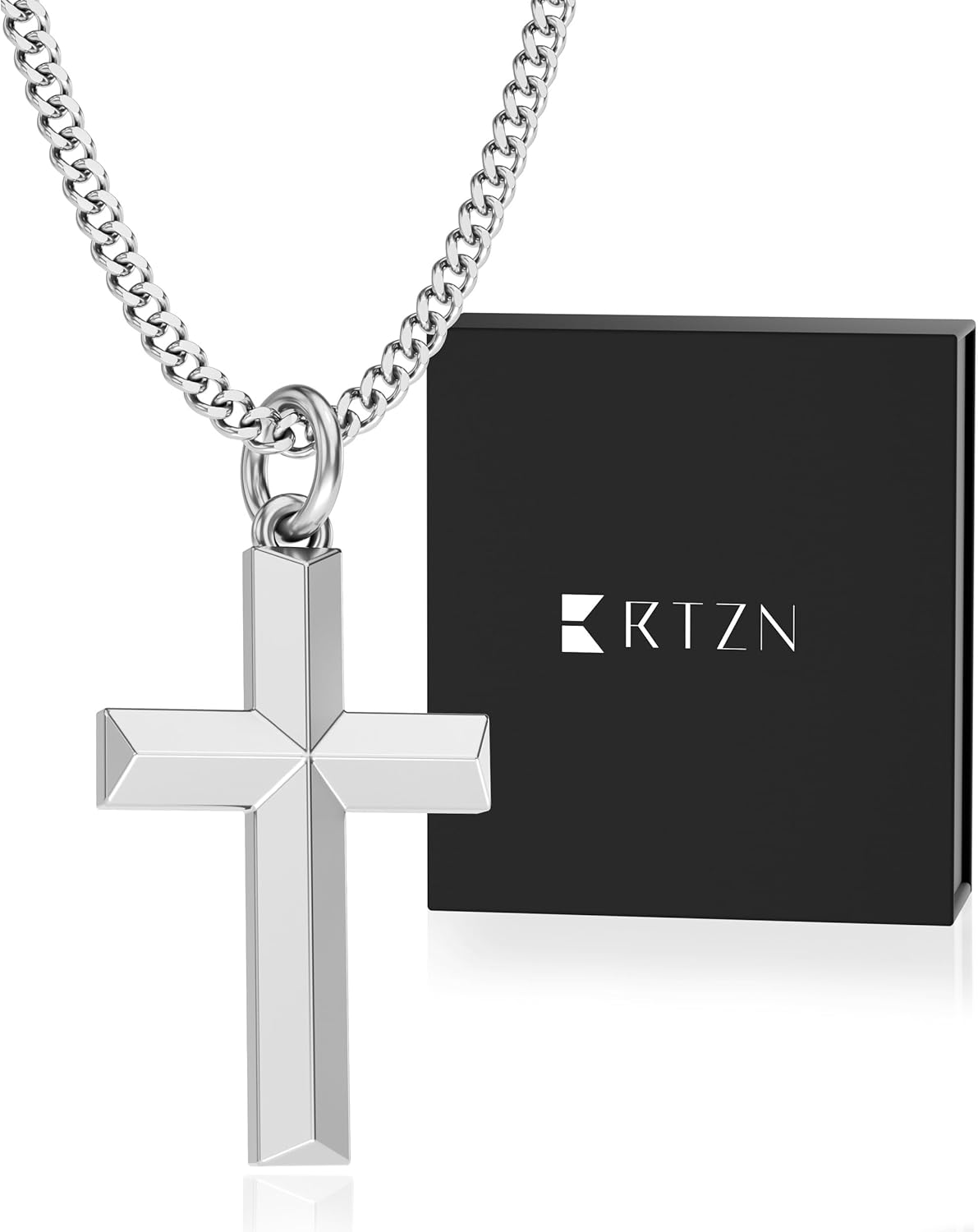 RTZN Cross Pendant for Men - 18K Gold/Silver Necklace