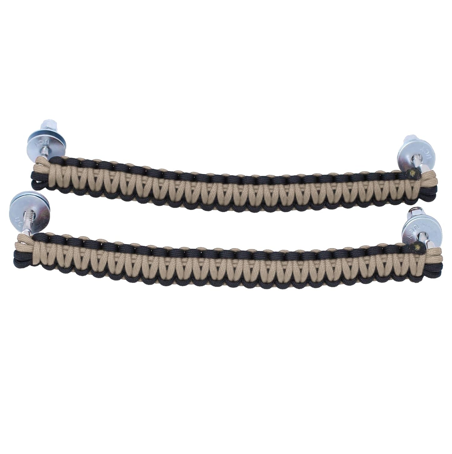 BubbasGarageTv Bolt-On Roof Rack Paracord Grab Handles Tan