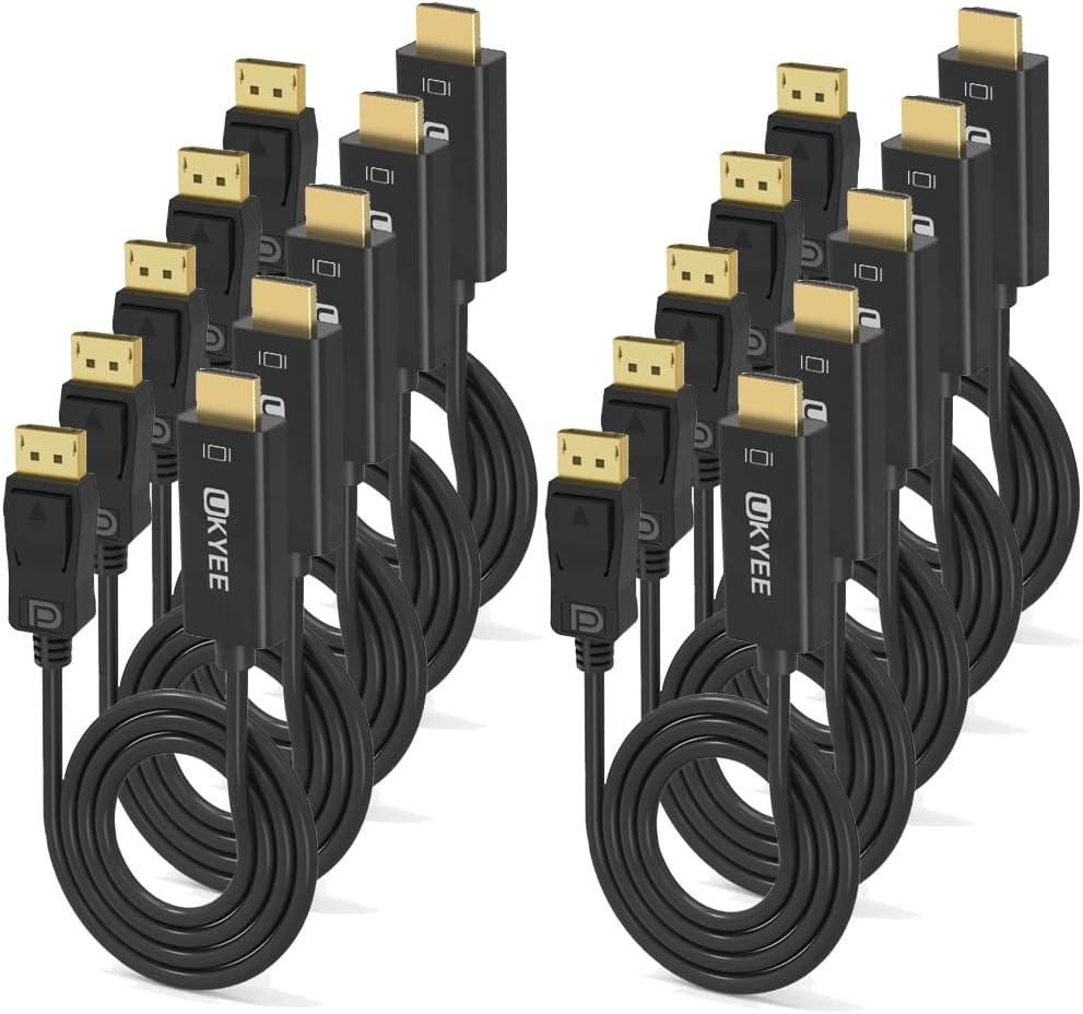 DisplayPort to HDMI Cable 3ft for PCs, HDTV, and Projectors