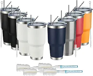 MEWAY 30oz Insulated Tumbler for Hot and Cold Drinks, 8 Pack