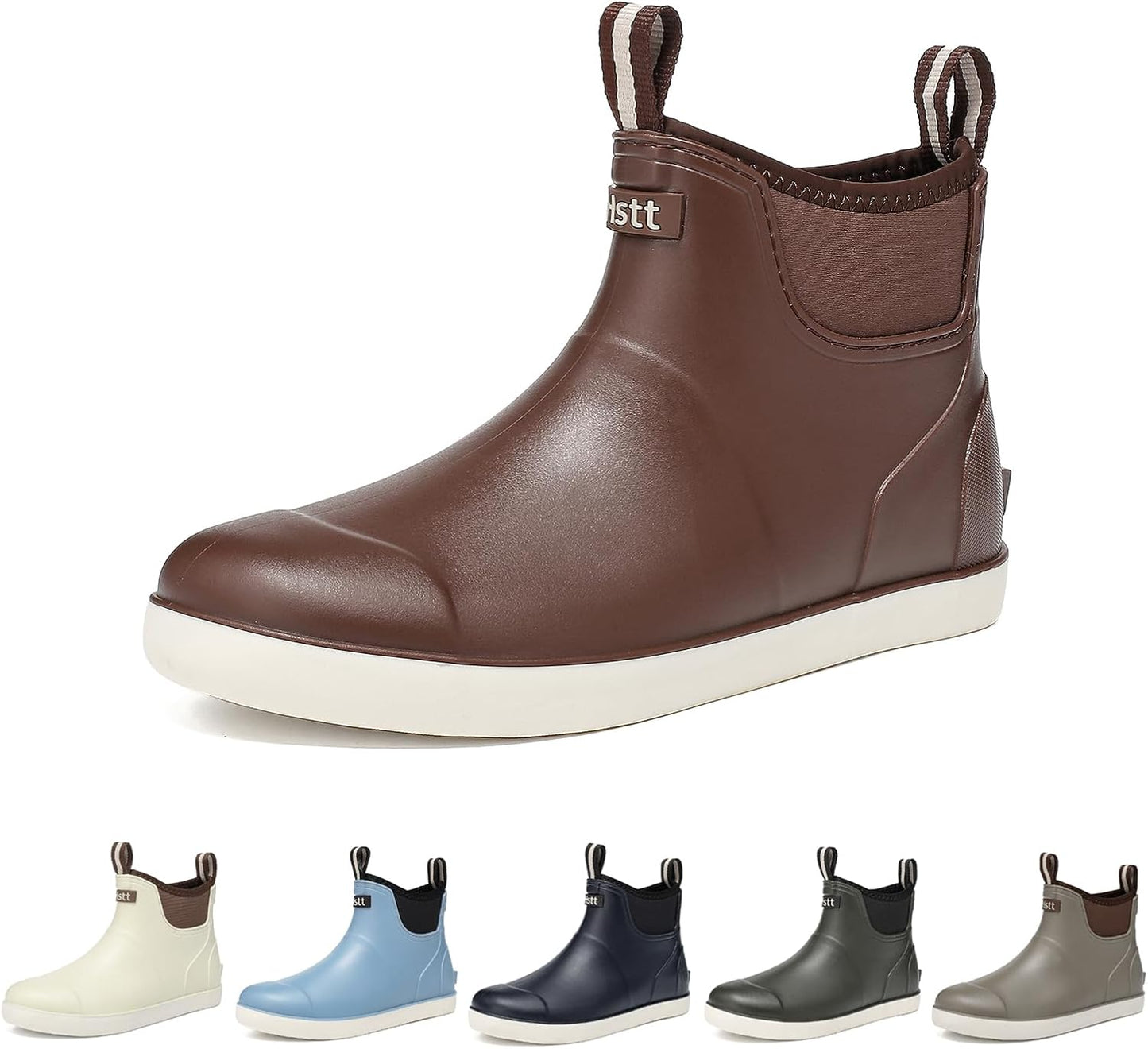 Mens Deck Boots Waterproof Rain Boots for Fishing and Gardening