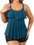 Yonique Women's Plus Size Tankini Swimsuit with Boy Shorts - Tummy