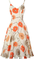Ellames Women's 2025 Summer Dress Spaghetti Strap V Neck Midi - Flowy