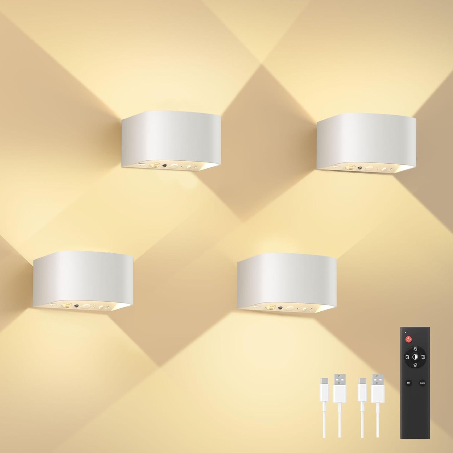 Motion Sensor Wall Lamp with Remote Control - Bright LED Sconce