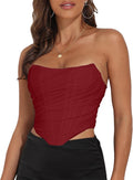 Women's Vintage Strapless Open Back Boned Mesh Bustier (Style DXBS)