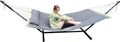 Quilted Fabric Double Hammock Won't Flip with Stand - Safer, Sturdier