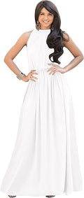 Women's Sleeveless Summer Formal Flowy Gown - Maternity Friendly