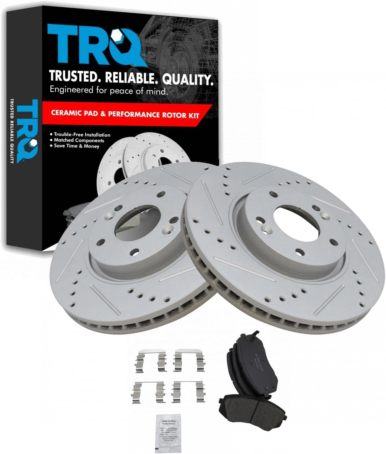 TRQ Brake Pad & Rotor Kit for 2010-2015 Hyundai Tucson