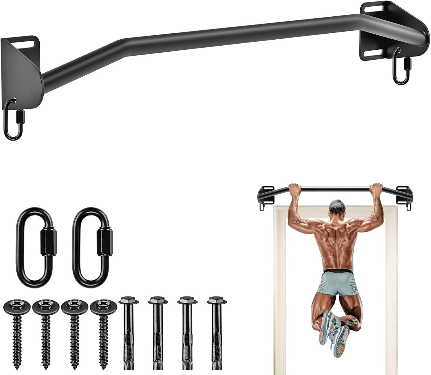 Heavy Duty Welded Pull Up Bar for Versatile Home Workouts