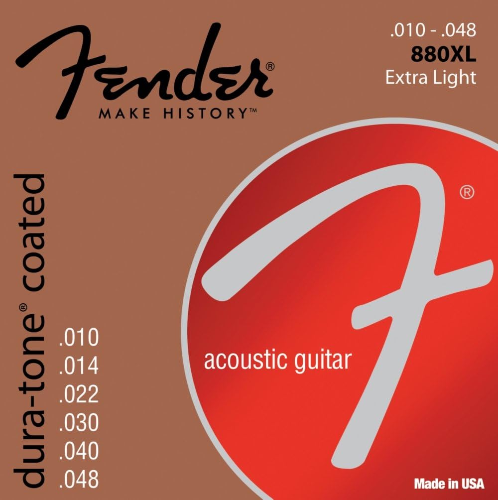Fender Dura-Tone Coated Acoustic Strings, Enhanced Longevity