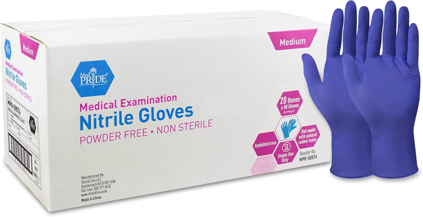 MED PRIDE Nitrile Medical Exam Gloves - Durable & Safe Use