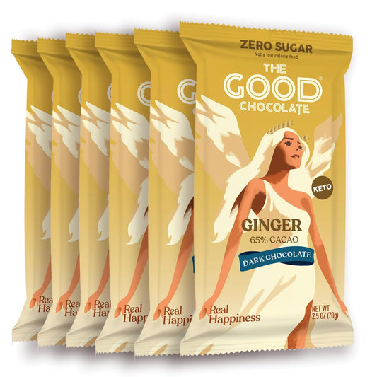 Ginger Dark Chocolate Bars with Zero Sugar for Keto Lovers