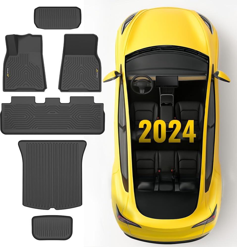 G-PLUS TPE 6PCS Floor Mats for Tesla Model Y 5-Seat 2020-2024