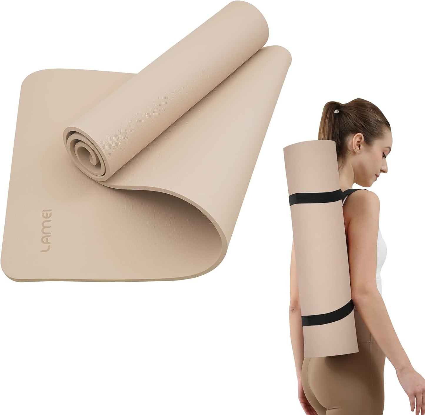 Extra Thick 10mm Yoga Mat for All Ages - Non-Slip & Durable