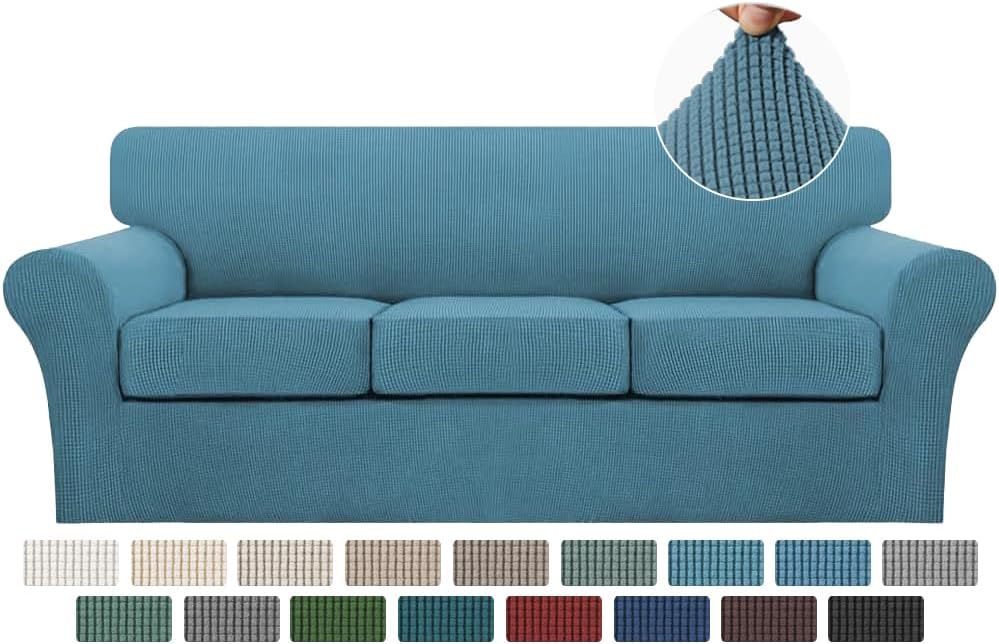 Turquoize 4 Piece Sofa Covers for 3 Cushion Couch Slipcover