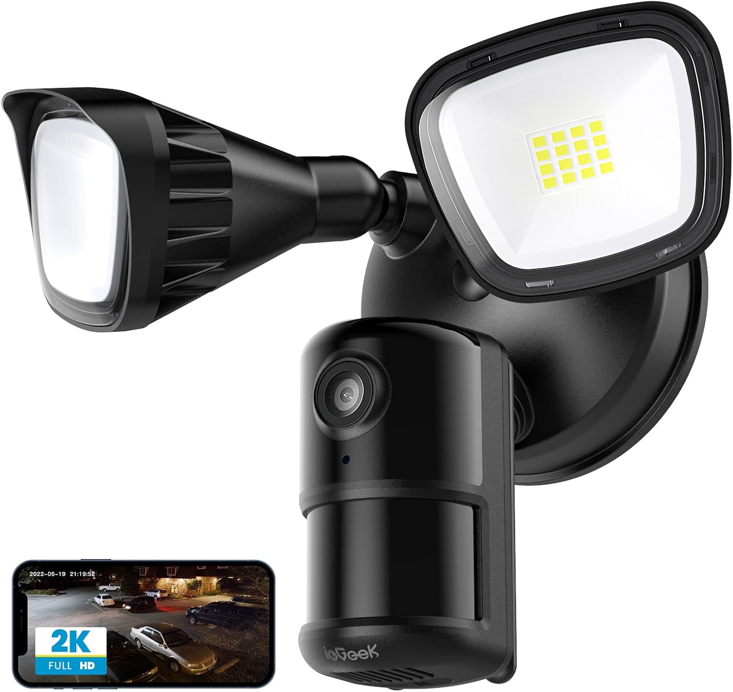ieGeek Floodlight Camera Outdoor with 2K Resolution and Night Vision