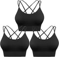 Strappy Sports Bra 3 Pack - Crisscross Support for Yoga & Gym