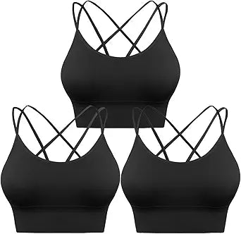 Strappy Sports Bra for Women - Crisscross Design for Fitness