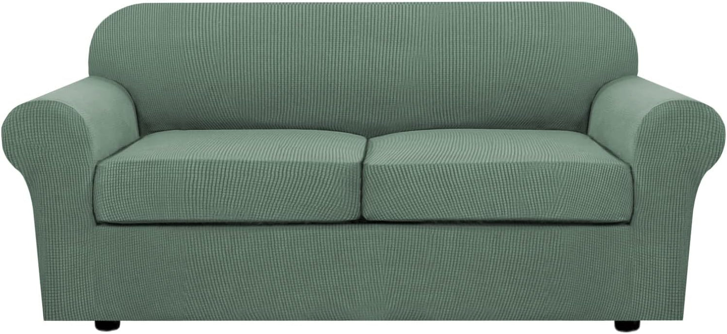 H.VERSAILTEX 3 Piece Stretch Sofa Covers for Custom Fit Style