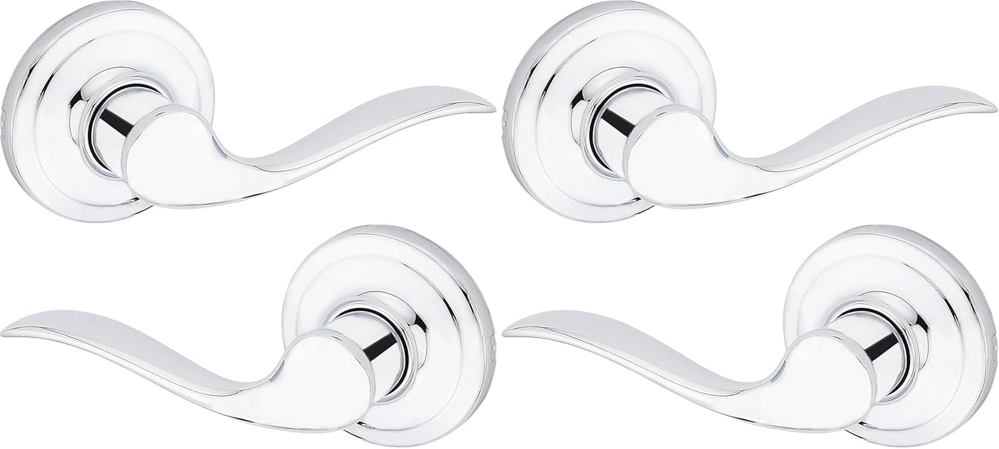 Kwikset Tustin Hall/Closet Lever in Polished Chrome - Pack of 2