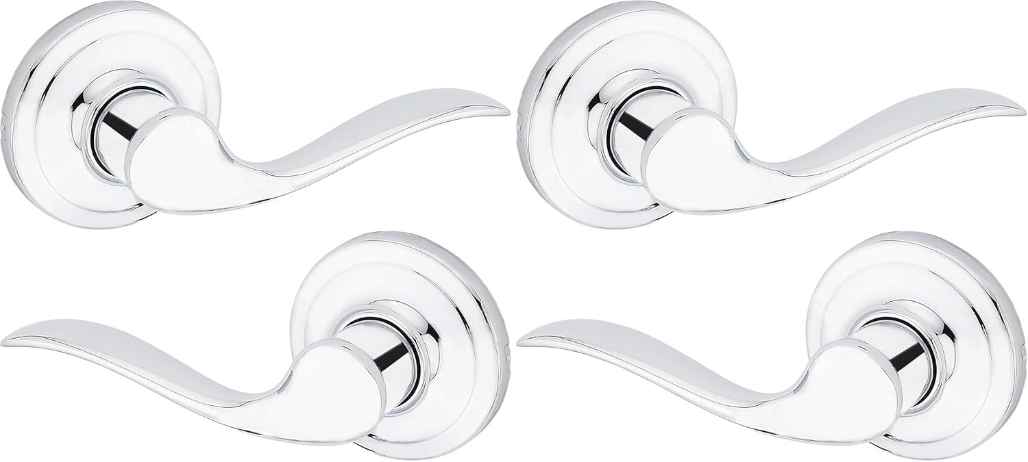 Kwikset Tustin Hall/Closet Lever in Polished Chrome - Pack of 2