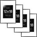 High-End 12x18 Black Picture Frame Set of 4 for Modern Decor