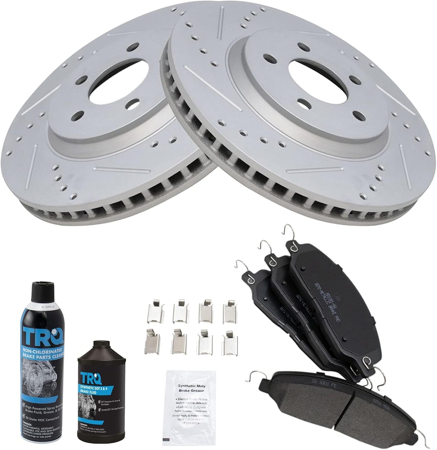 TRQ Front Performance Brake Pad & Rotor Kit for Ford Mustang