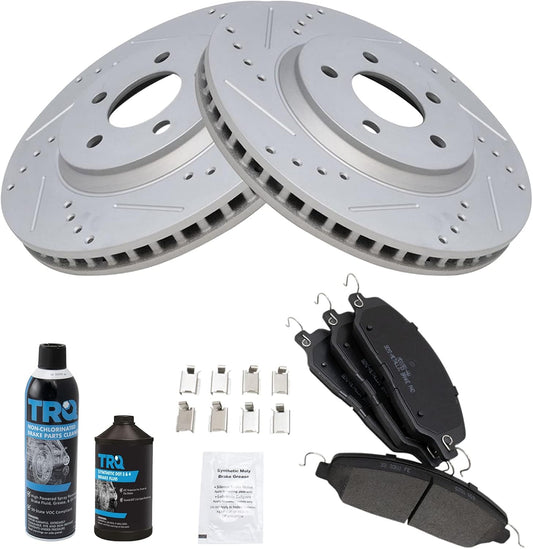 TRQ Front Performance Brake Pad & Rotor Kit for Ford Mustang