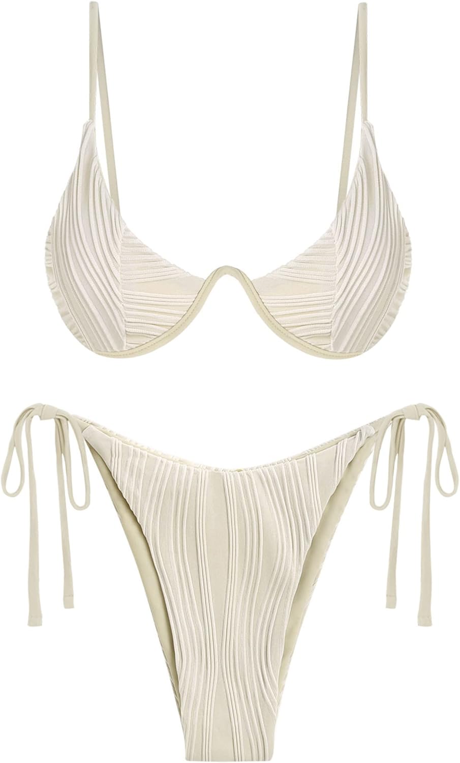 ZAFUL Women's Ribbed Two Piece Swimsuits for Chic Beach Style