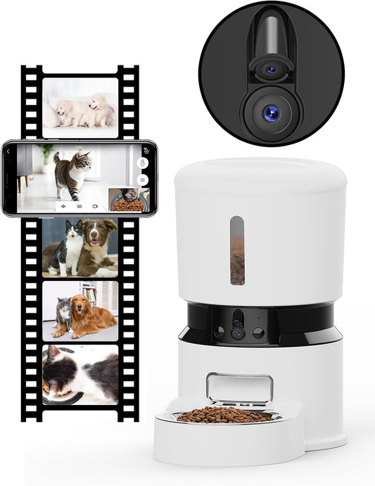 MIETUBL Smart Pet Feeder: 2-Camera 5G WiFi, Freshness Preservation, HD Dispenser