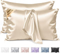 King Size Beige Mulberry Silk Pillow Cases 2 Pack - Cooling Silk