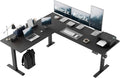 75 in L Shaped Standing Desk Adjustable Height - XL Corner Workstation
